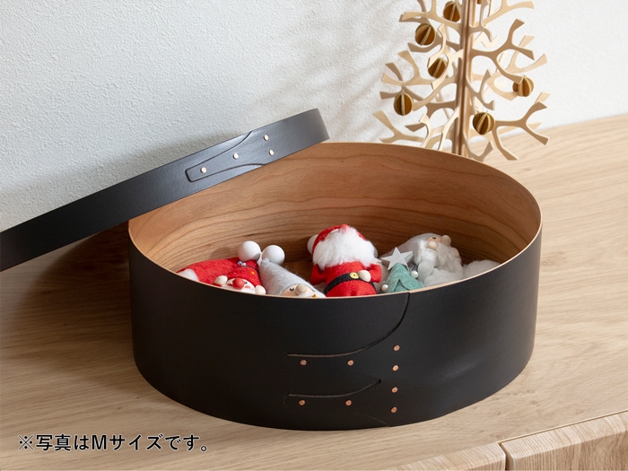 シェーカーボックス AXCIS Homestead アクシス シェーカー オーバルボックス S ブラック 木製 小物収納 収納ボックス 手作り