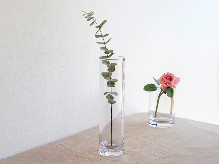 割れない花瓶 ポリカーボネート 花瓶 割れない サークル 円柱 フラワーベース PC cylinder 高さ30cm 直径8cm CLAY クレイ