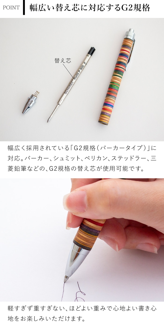 G2規格（パーカータイプ）の替え芯に対応