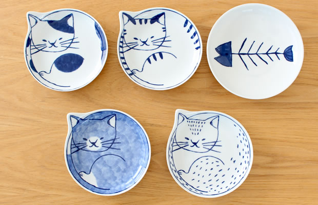 波佐見焼 neco皿 猫皿 食器セット 桐箱 ねこ皿 和食器 磁器 石丸陶芸 日本製 プレゼント ギフト 内祝 新築祝い