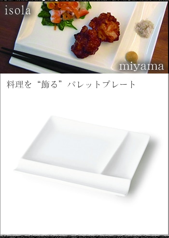 miyama/ミヤマ Isola(イゾラ) パレットプレート ペア4pcsセット 白磁