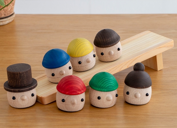 こまむぐ Nセット(どんぐりの坂・どんぐりぱぱ・どんぐりまま・どんぐりころころ1個) 木のおもちゃ 木製 玩具 日本製