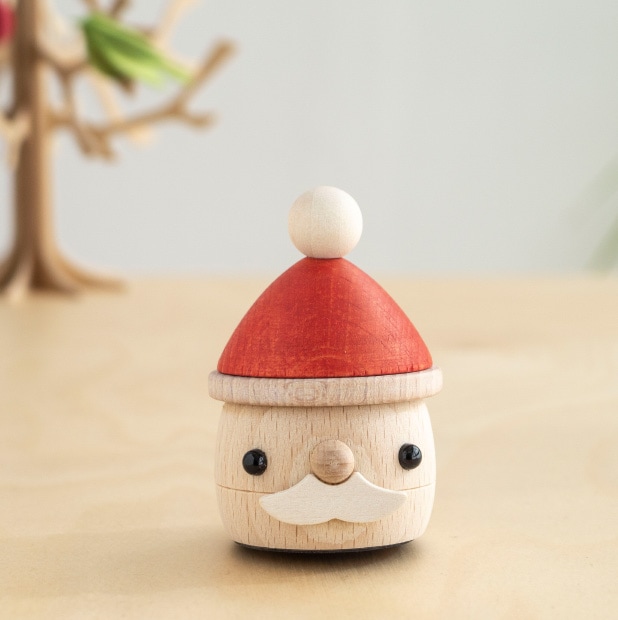 おもちゃのこまーむ どんぐりサンタ クリスマス 飾り サンタクロース 木製 日本製