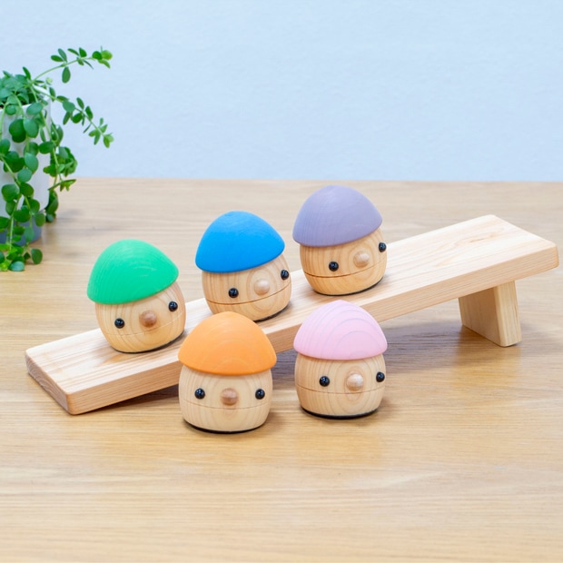 こまむぐ どんぐりひのきBセット(どんぐりの坂 ・どんぐりひのき3個) 木製 知育 玩具 日本製