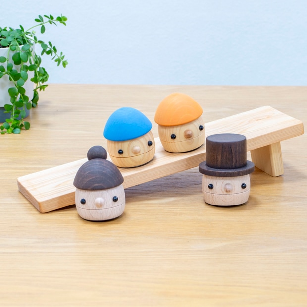 こまむぐ どんぐりひのきDセット(どんぐりの坂 ・どんぐりぱぱ・どんぐりまま・どんぐりひのき2個) 木製 知育 玩具 日本製