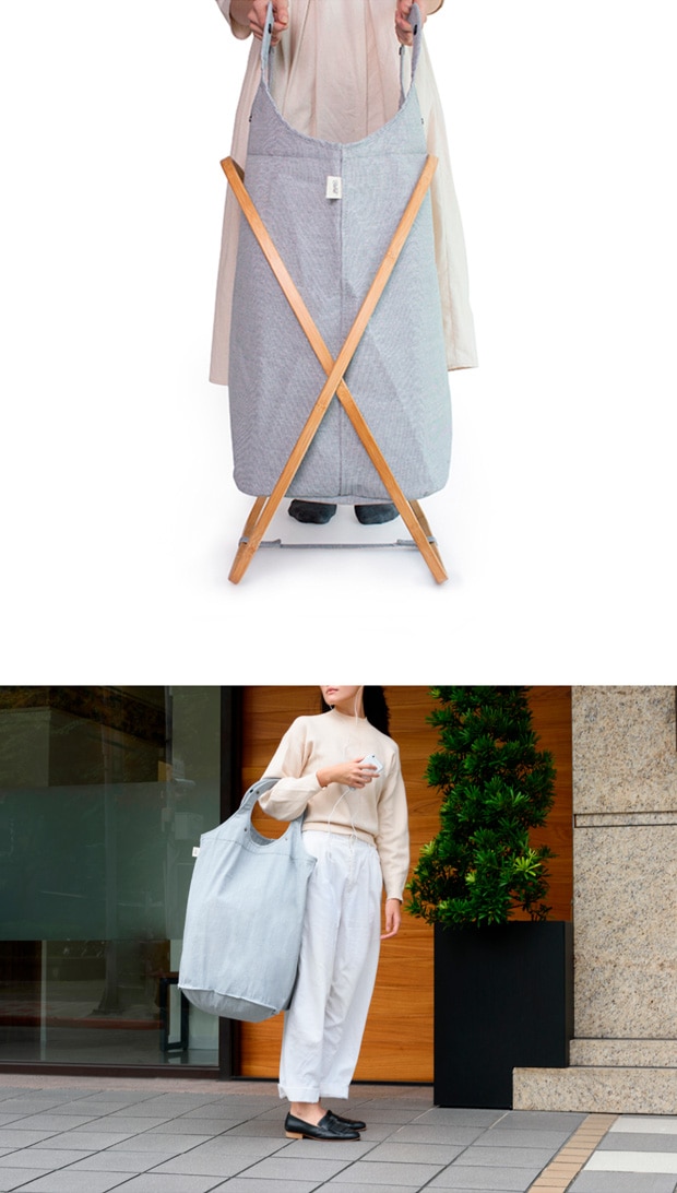 GUDEE ランドリーバスケット 折りたたみ 洗濯かご 大容量 100L 竹 バンブー 布 BUTTERFLY II