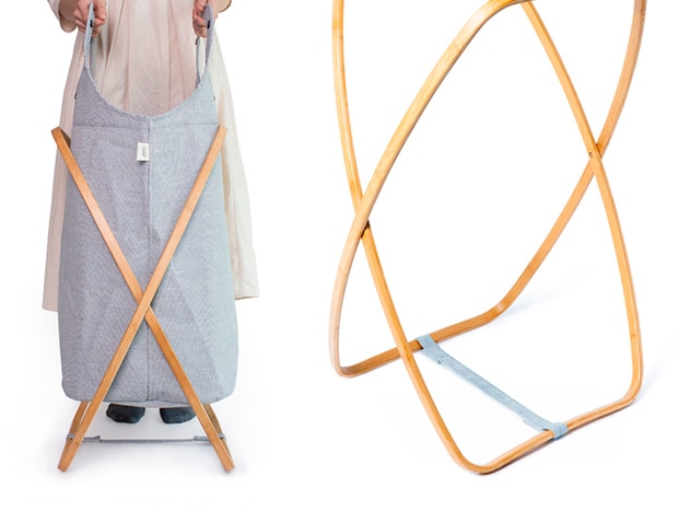 GUDEE ランドリーバスケット 折りたたみ 洗濯かご 大容量 100L 竹 バンブー 布 BUTTERFLY II