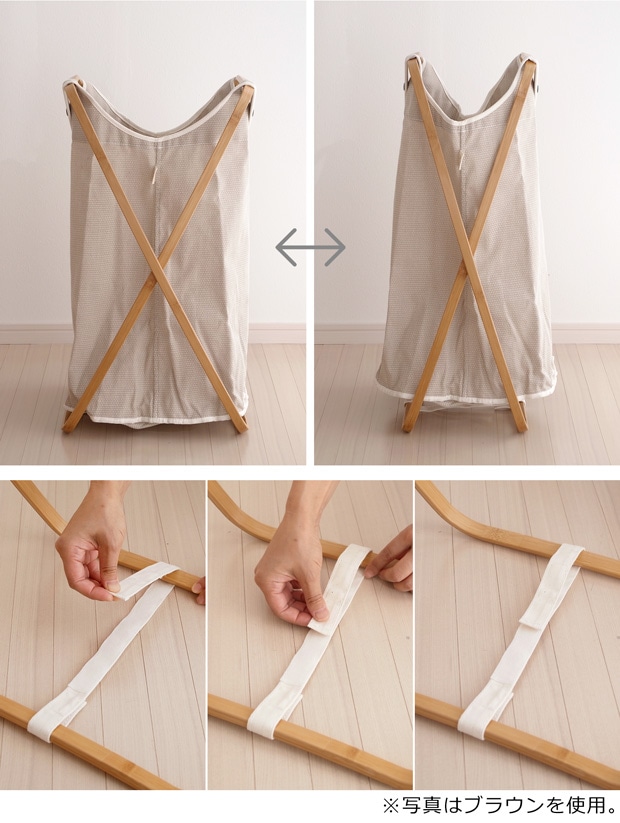 GUDEE ランドリーバスケット 折りたたみ 洗濯かご 大容量 100L 竹 バンブー 布 BUTTERFLY II