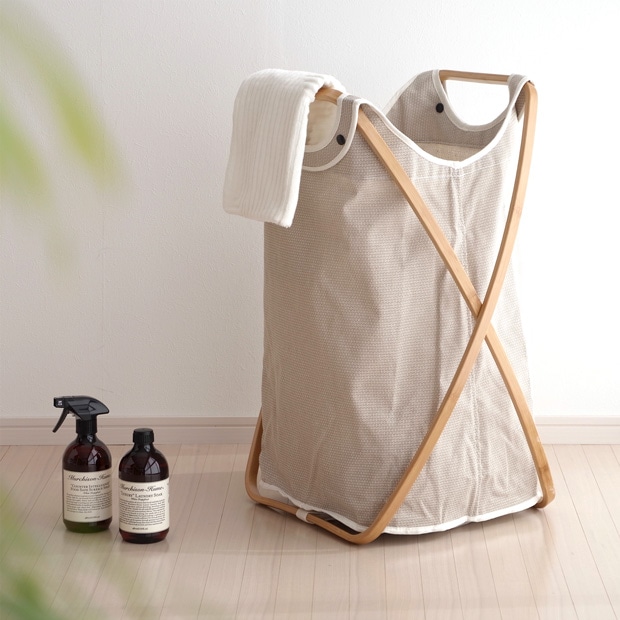 GUDEE ランドリーバスケット 折りたたみ 洗濯かご 大容量 100L 竹 バンブー 布 BUTTERFLY II