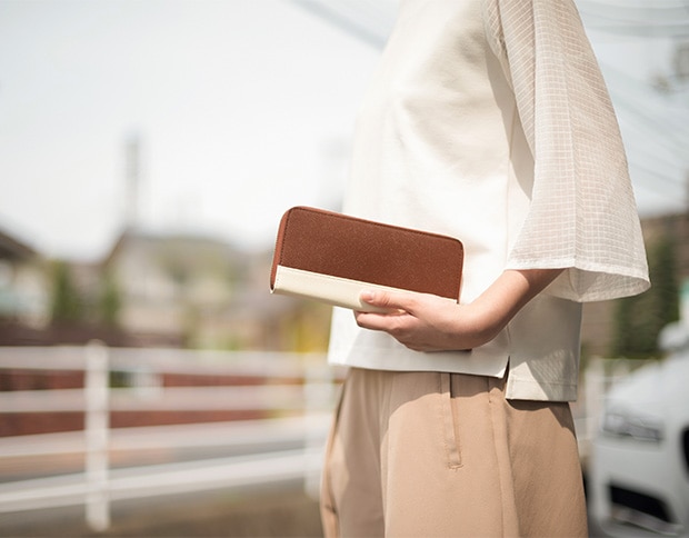 ラウンド長財布 レディース 革 本革 バイカラー プリズムレザー ロングウォレット シンプル おしゃれ 女性用 11colors corale