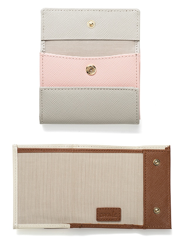 三つ折り財布 ミニ財布 レディース 革 本革 バイカラー プリズムレザー コンパクト 小銭入れ おしゃれ 女性用 corale コラーレ