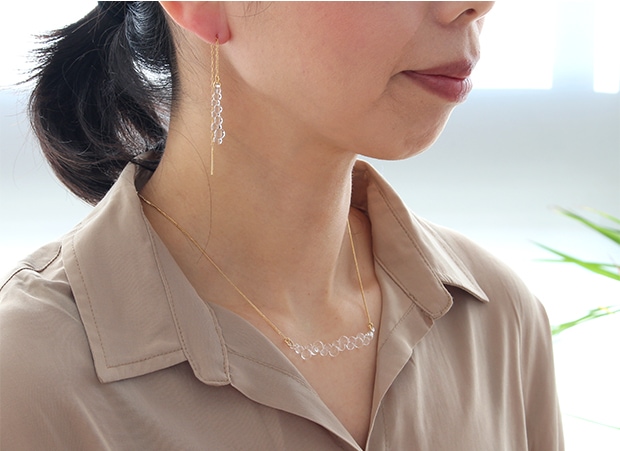 ハリオ ネックレス グロス Water Drops 雫 ガラス製 HARIO Lampwork Factory 手作り 日本製