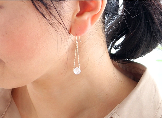 ハリオ ピアス フィズ K10 丸型 ガラス製 HARIO Lampwork Factory 手作り 日本製 10金