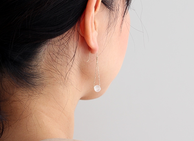 ハリオ ピアス フィズ K10 丸型 ガラス製 HARIO Lampwork Factory 手作り 日本製 10金