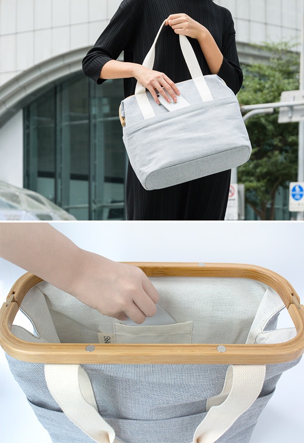 GUDEE コミューターバッグ 通勤バッグ 通学バッグ レディース A4 大容量 木製 竹 バンブー 布 Uroki Commuter bag GudeeLife　GUDEE