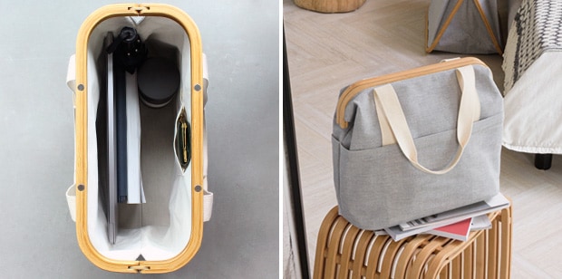GUDEE コミューターバッグ 通勤バッグ 通学バッグ レディース A4 大容量 木製 竹 バンブー 布 Uroki Commuter bag GudeeLife　GUDEE