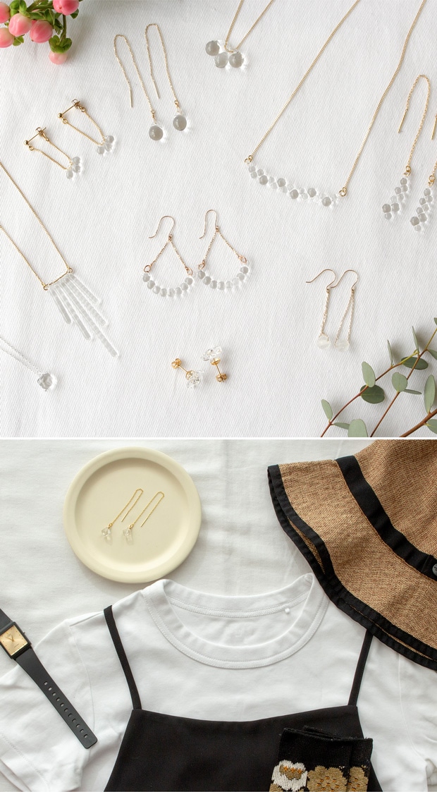 ハリオ ピアス メルティーキューブ Abstract ゆれる ガラス製 HARIO Lampwork Factory 手作り 日本製