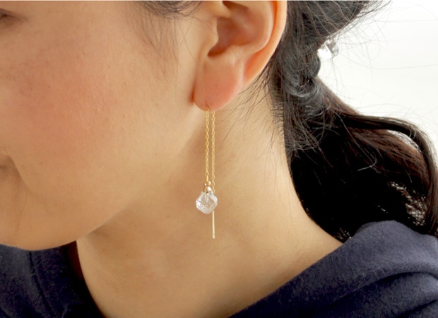 ハリオ ピアス メルティーキューブ Abstract ゆれる ガラス製 HARIO Lampwork Factory 手作り 日本製