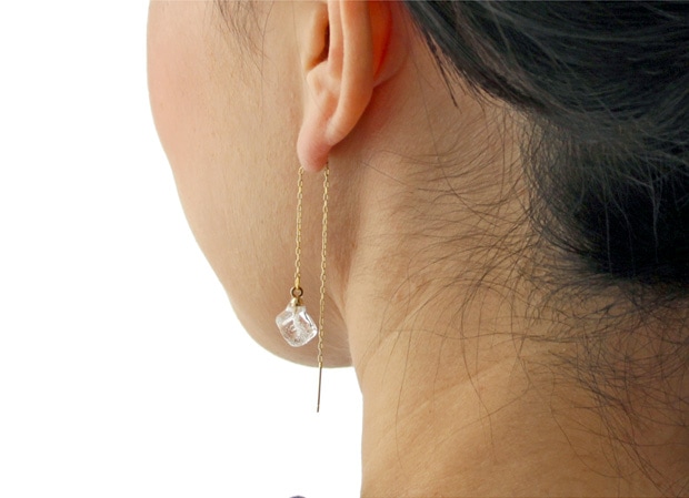 ハリオ ピアス メルティーキューブ Abstract ゆれる ガラス製 HARIO Lampwork Factory 手作り 日本製