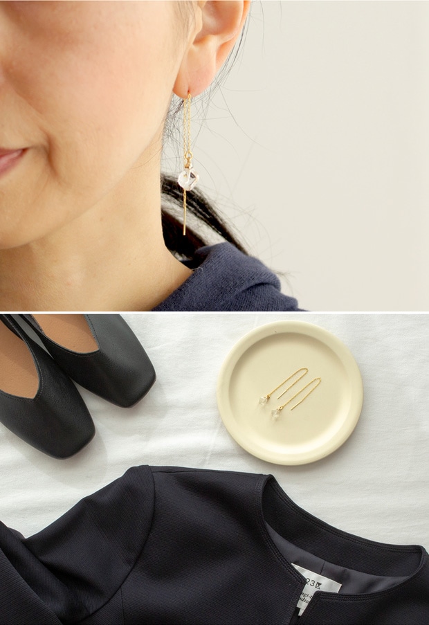 ハリオ ピアス メルティーキューブ Abstract ゆれる ガラス製 HARIO Lampwork Factory 手作り 日本製