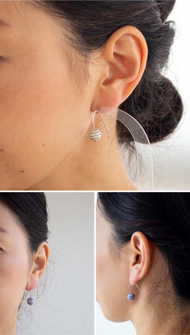 Anne Black アンヌ・ブラック ピアス stripes ストライプ フックピアス
