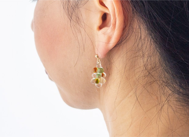 ハリオ イイダ傘店 ピアス コモレビ ガラス製 HARIO Lampwork Factory 手作り 日本製