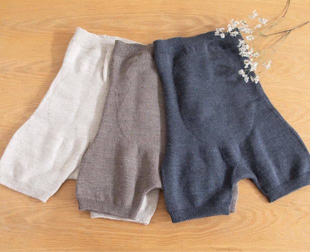 ぬいめのないウールコットンのはらまきパンツ kontex 日本製 コンテックス