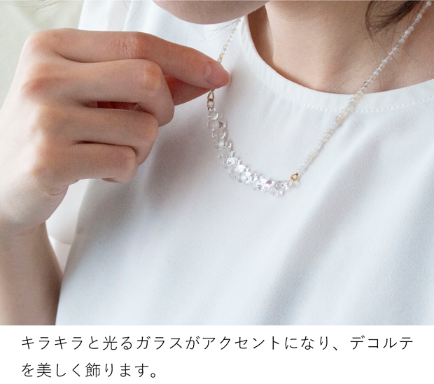 ハリオ ネックレス 渚 tane 天然石 ガラス製 HARIO Lampwork Factory 手作り 日本製