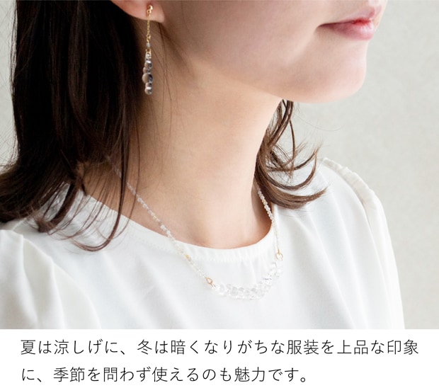 ハリオ ネックレス 渚 tane 天然石 ガラス製 HARIO Lampwork Factory 手作り 日本製