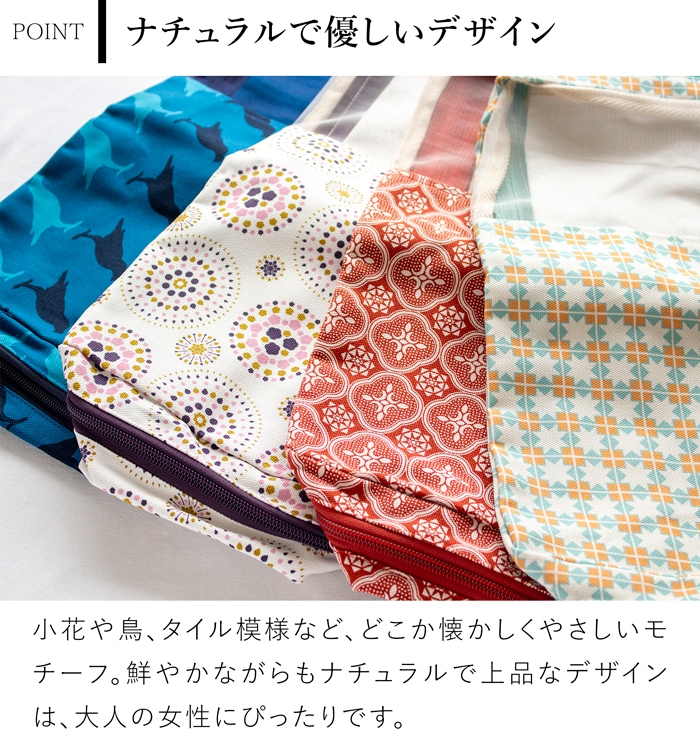 パッキングキューブ M 衣類 仕分け トラベルポーチ 旅行用 収納 軽量 布製 旅行グッズ レディース 印花楽 inBlooom 台湾雑貨