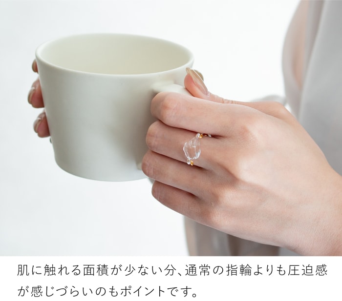 ハリオ リング カレット ガラス製 HARIO Lampwork Factory 手作り 日本製 チェーンリング フリーサイズ ハリオランプワークファクトリー