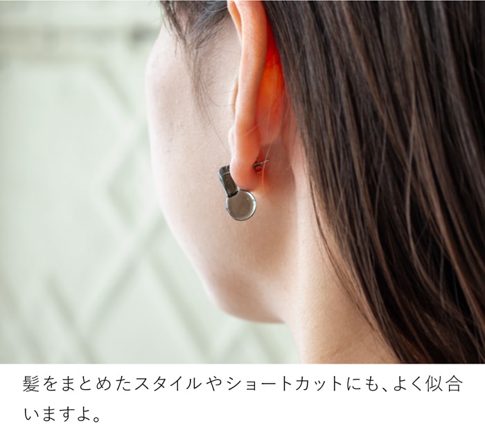 ハリオ バーズワーズ ピアス ポイント ミニ グレー ガラス製 小ぶり HARIO Lampwork Factory 手作り 日本製 BIRDS’ WORDS ハリオランプワークファクトリー