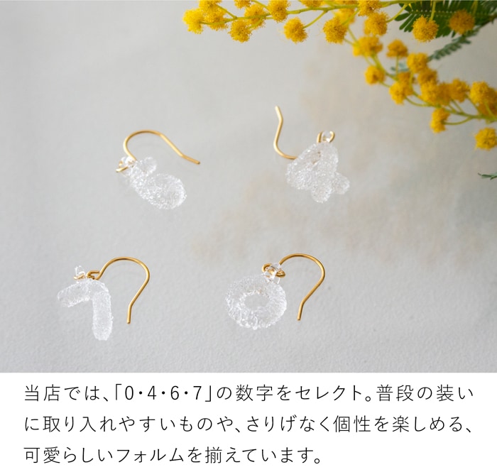 ハリオ ソウソウ ピアス 片耳用 そすう 数字 ガラス製 HARIO Lampwork Factory 日本製 ハリオランプワークファクトリー SOU・SOU SO-SU-U