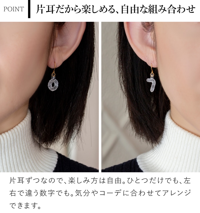 ハリオ ソウソウ ピアス 片耳用 そすう 数字 ガラス製 HARIO Lampwork Factory 日本製 ハリオランプワークファクトリー SOU・SOU SO-SU-U