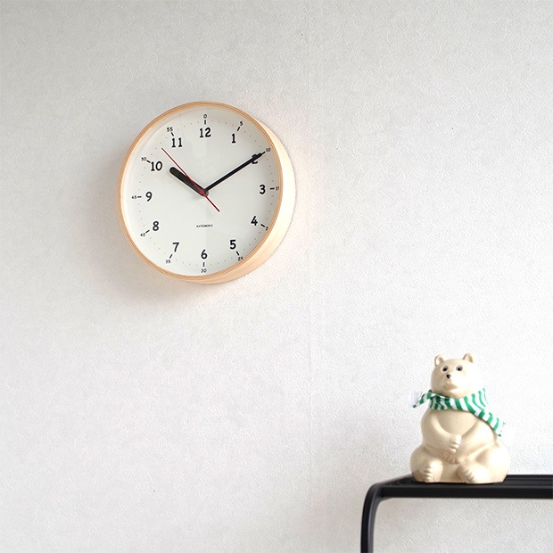  KATOMOKU plywood wall clock 10  ナチュラル