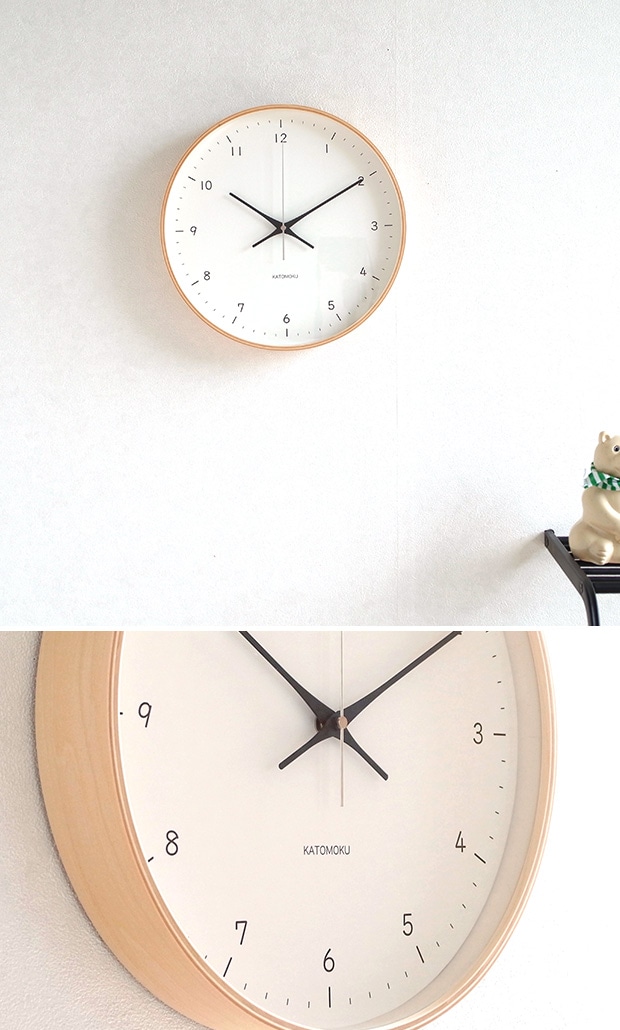  KATOMOKU plywood wall clock 12  ナチュラル