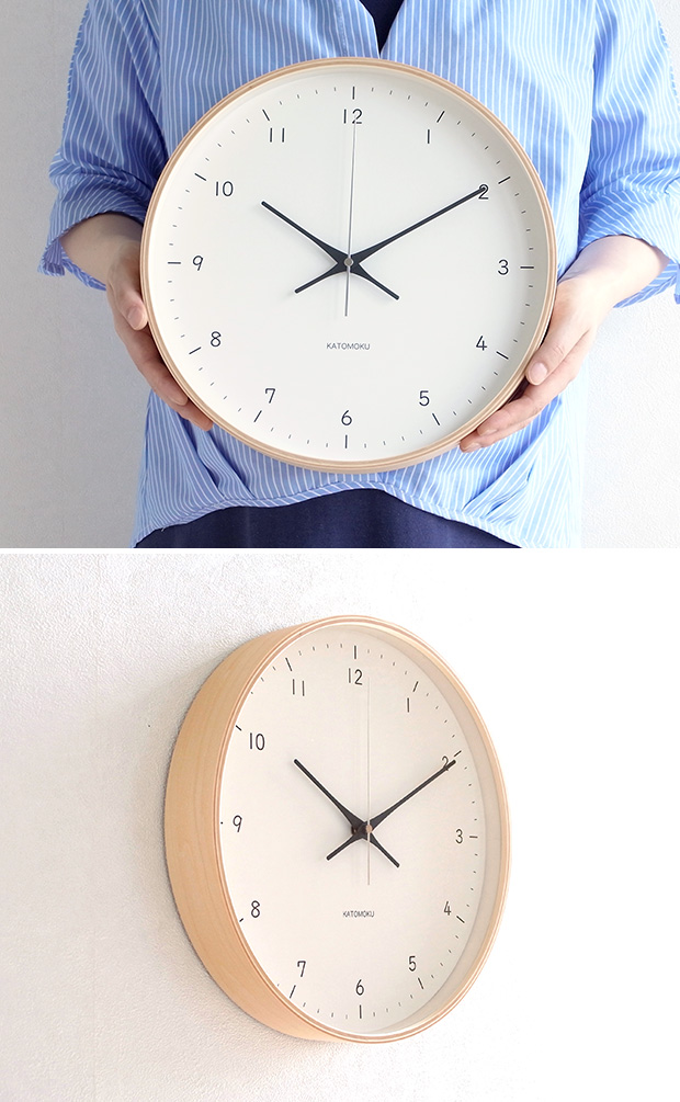  KATOMOKU plywood wall clock 12  ナチュラル