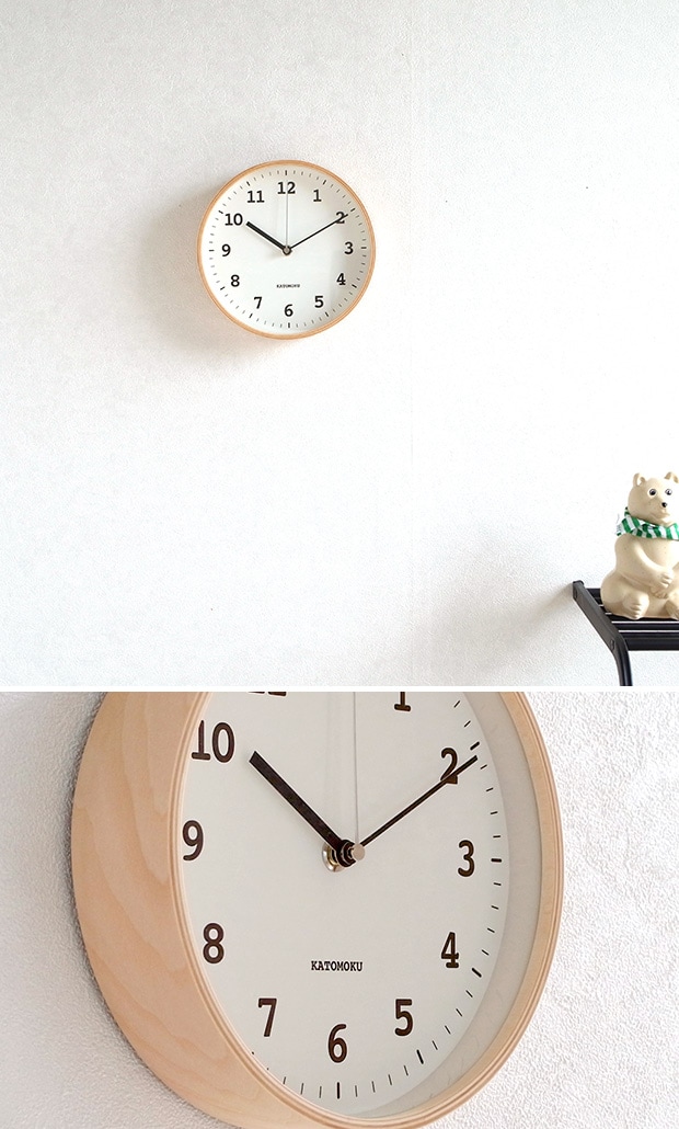  KATOMOKU plywood wall clock 13   ナチュラル