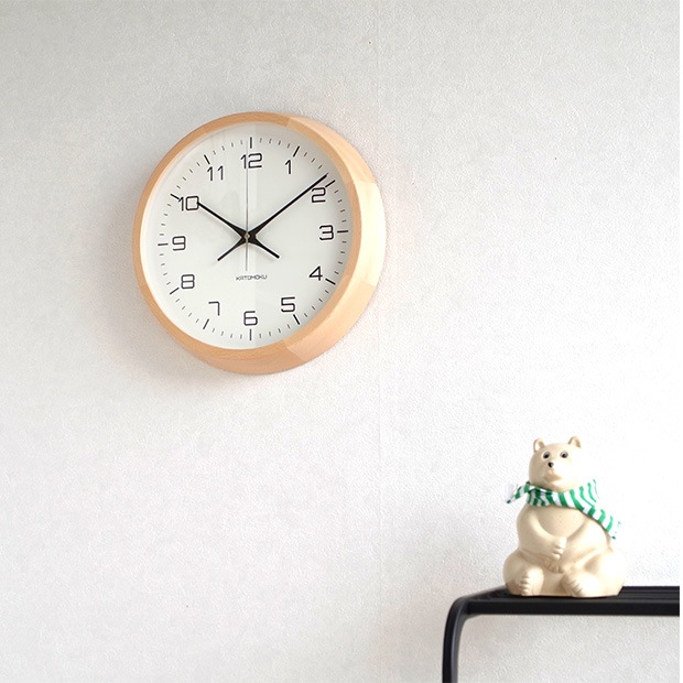 KATOMOKU muku round wall clock 11 ナチュラル