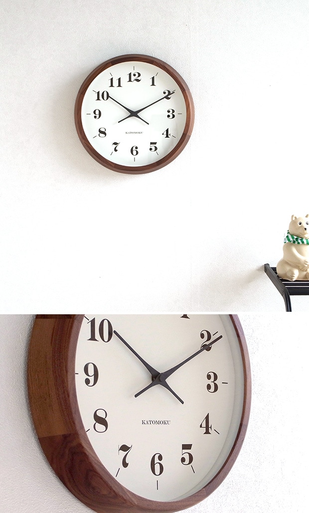 KATOMOKU muku round wall clock 12 ウォールナット