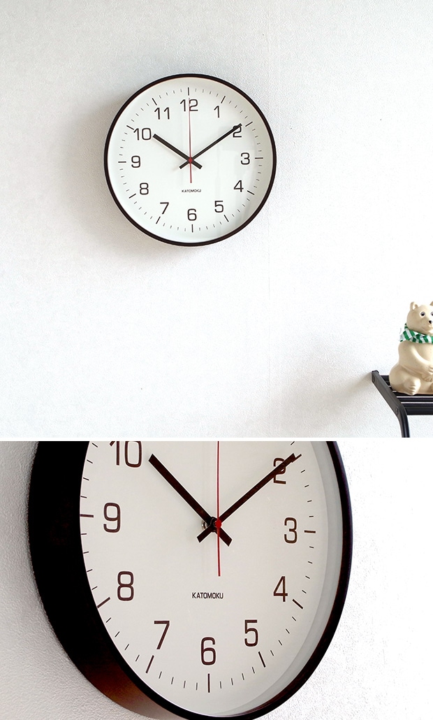  KATOMOKU plywood wall clock 4 L  ブラウン