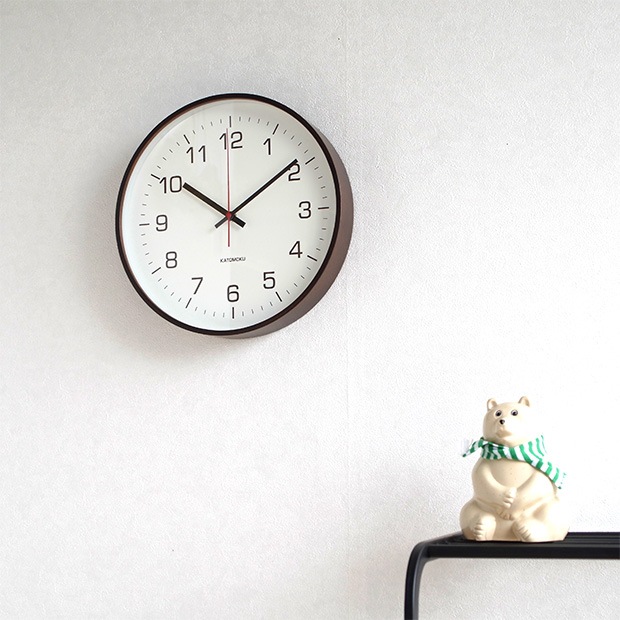  KATOMOKU plywood wall clock 4 L ブラウン