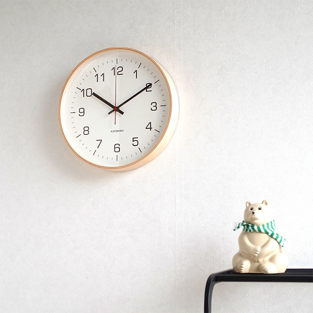 KATOMOKU plywood wall clock 4 L ナチュラル