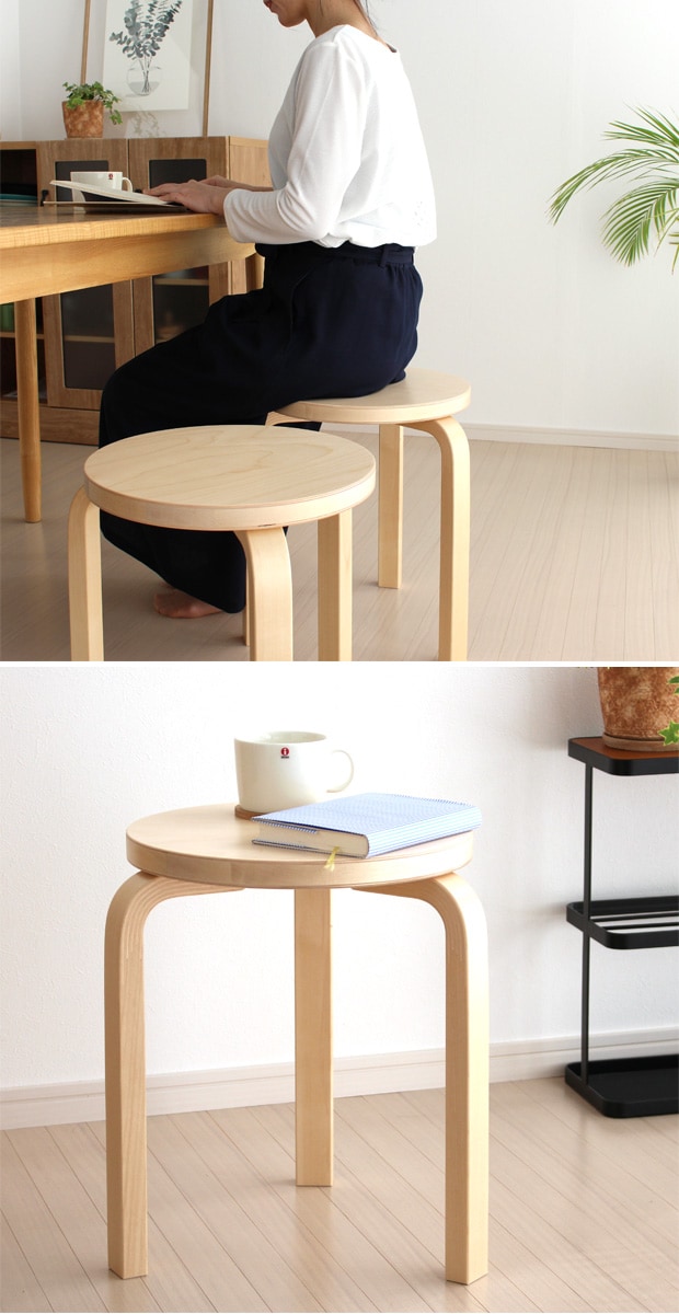 アルテック スツール 60 バーチ材 3本脚 選べる 一点物 artek STOOL スタッキング アルヴァ・アアルト 北欧 デザイン