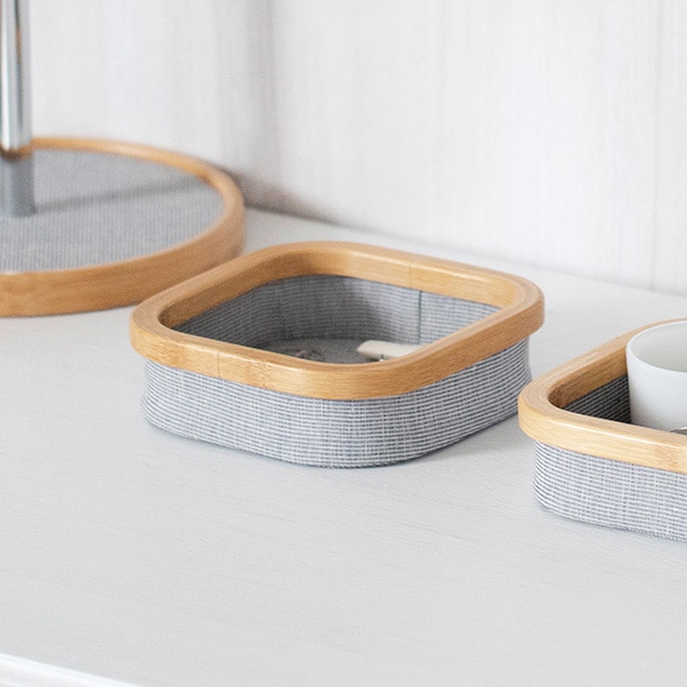 GUDEE 収納トレイ 収納トレー 小物入れ 小物収納 アクセサリー 化粧品 竹 バンブー 布 Walt-Storage tray S GudeeLife