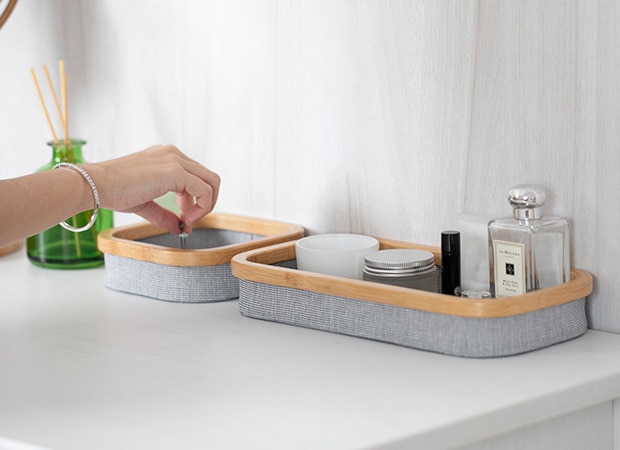 GUDEE 収納トレイ 収納トレー 小物入れ 小物収納 アクセサリー 化粧品 竹 バンブー 布 Walt-Storage tray M GudeeLife　GUDEE