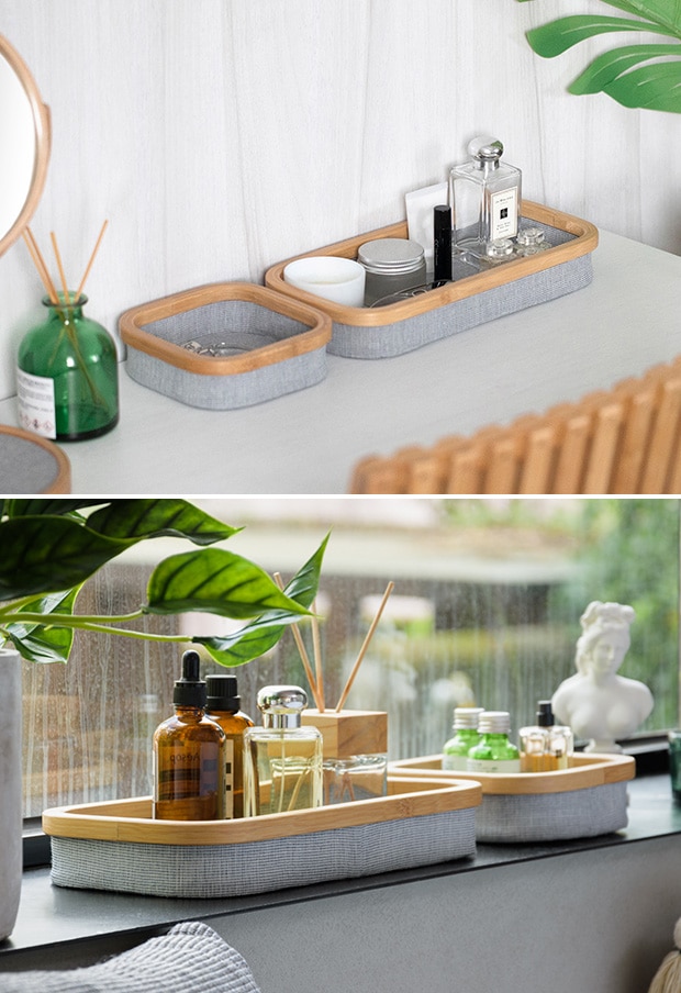 GUDEE 収納トレイ 収納トレー 小物入れ 小物収納 アクセサリー 化粧品 竹 バンブー 布 Walt-Storage tray M GudeeLife　GUDEE