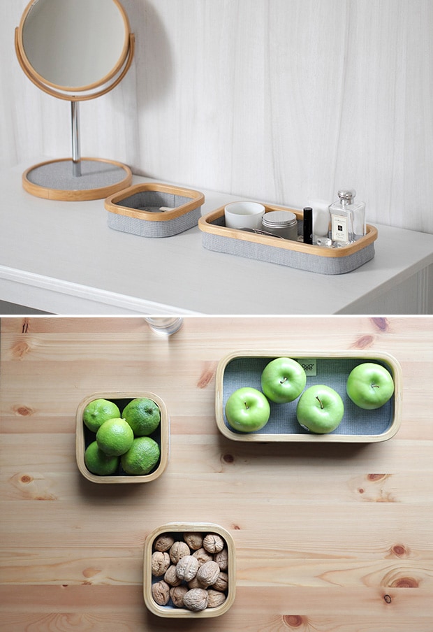 GUDEE 収納トレイ 収納トレー 小物入れ 小物収納 アクセサリー 化粧品 竹 バンブー 布 Walt-Storage tray M GudeeLife　GUDEE