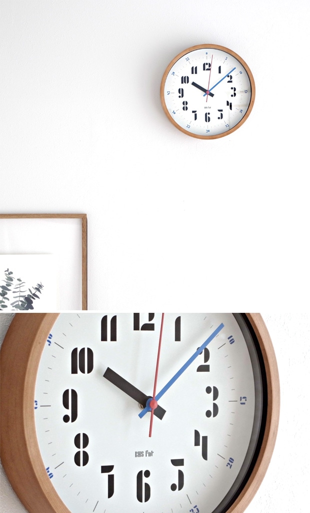 知育時計 掛け時計 木製 バウハウス 復刻フォント JOSCHMI 知育クロック 壁掛け時計 連続秒針 子供部屋 ウォールクロック WCL-003