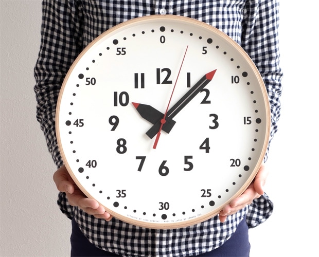 知育時計 掛け時計 レムノス LEMNOS ふんぷんくろっく L fun pun clock 木製 知育クロック 壁掛け時計 ステップムーブメント YD14-08L